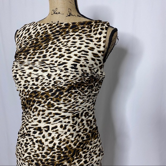 Tadashi Silk Animal Print Dress - Picture 2 of 13
